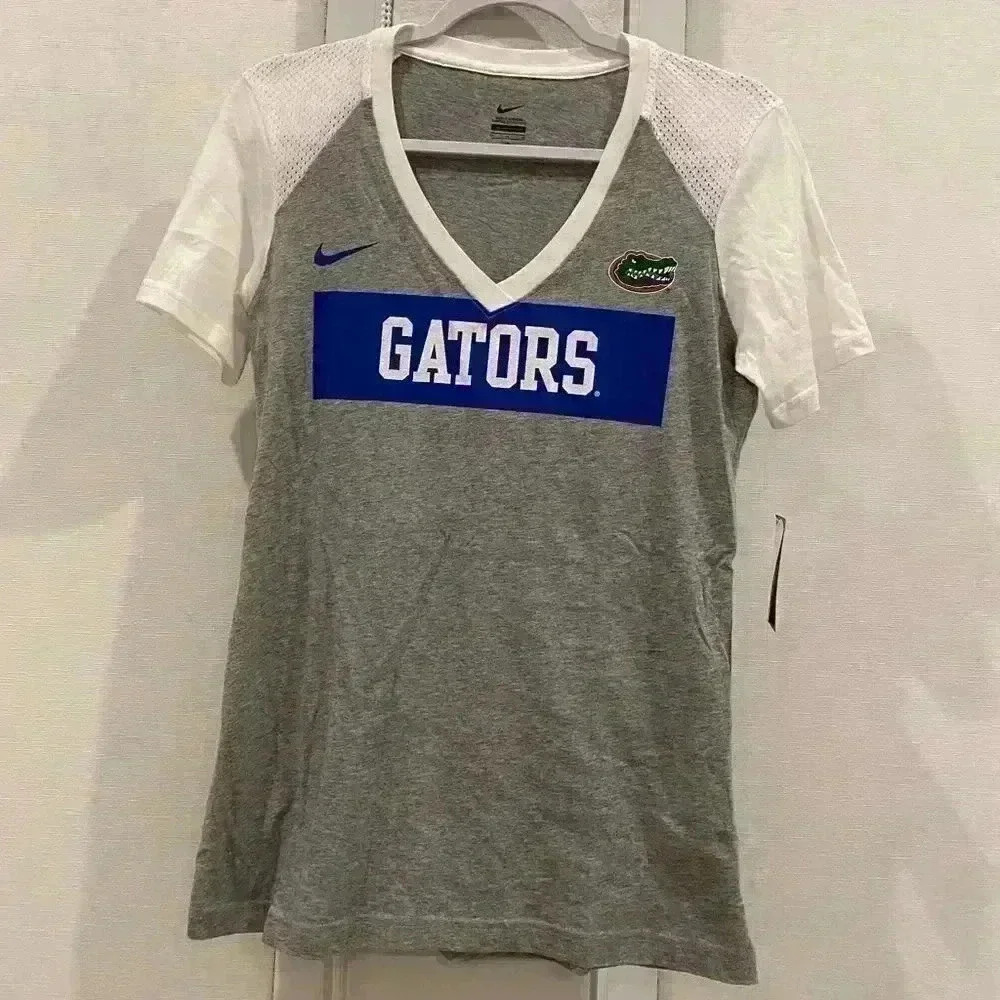 NWT NIKE Florida gators gray top with mesh sleeve for ventilation Sz M!
